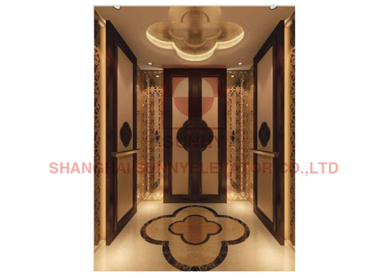 Χρυσός ανελκυστήρας επιβατών έλξης χαρακτικής καθρεφτών με τον έλεγχο Manarch