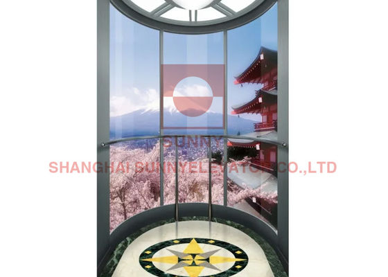 Επισκεμμένος ανελκυστήρας εγχώριων ανελκυστήρων γυαλιού πατωμάτων 1000kg PVC πλαστικός