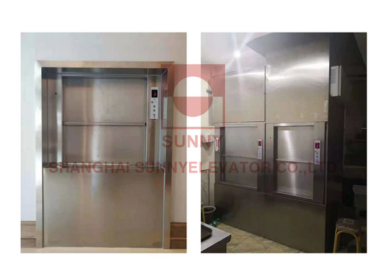 0.4m/S Ελκυστήρας Dumbwaiter Τροφίμων Μαγειρικής Με Τεχνολογία Ρυθμισμού Φρέκτιβ VVVF